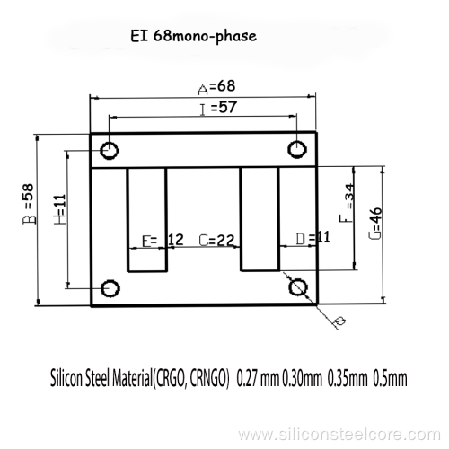 EI-68 Cold Rolled Silicon Steel EI Lamination Core / Professional Factory cold rolled non oriented silicon steel